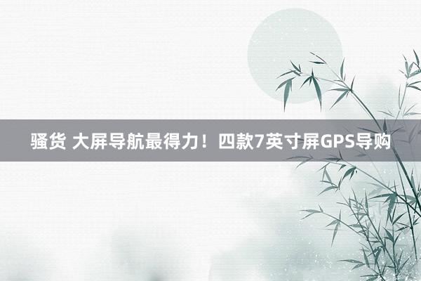 骚货 大屏导航最得力！四款7英寸屏GPS导购